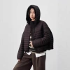 A new casual and fashionable hooded, fluffy and warm drawstring white duck down jacket for women in the autumn and winter of 2025 with a rib style details Picture